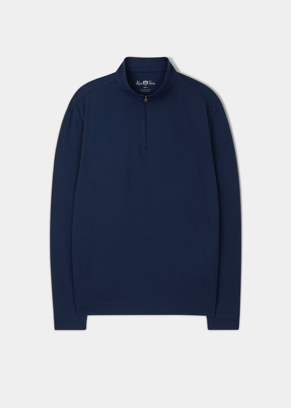 alan paine Rainford Performance 1/4 Zip Mock Neck In Navy