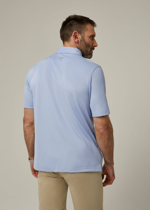 Alan Paine Rockbourne Performance Polo In Light Blue - Sports Fit