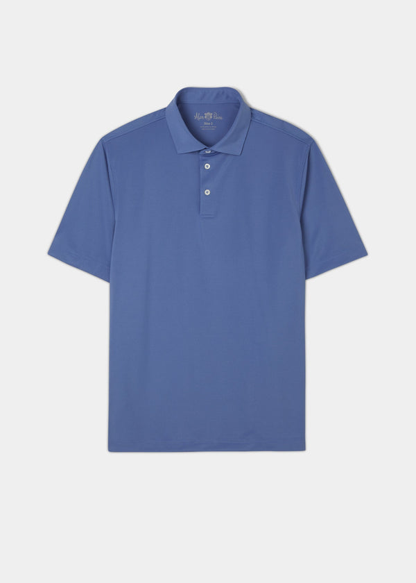 alan paine Rockbourne Performance Polo in Mid Blue - Sports Fit