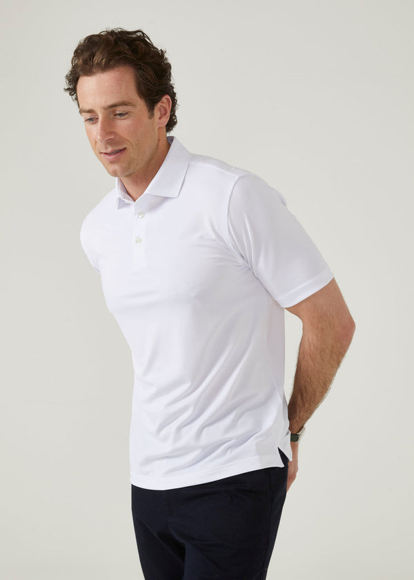 Alan Paine Rockbourne Performance Polo In White - Sports Fit