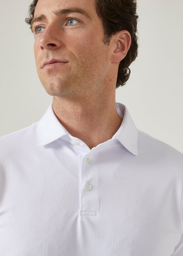 Alan Paine Rockbourne Performance Polo In White - Sports Fit