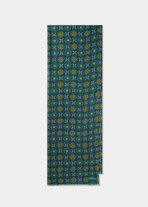 alan paine Rockfield Flower and Star Scarf In Hunter