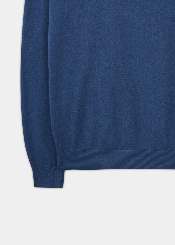 Alan Paine Rothwell Cotton Cashmere Jumper In Indigo