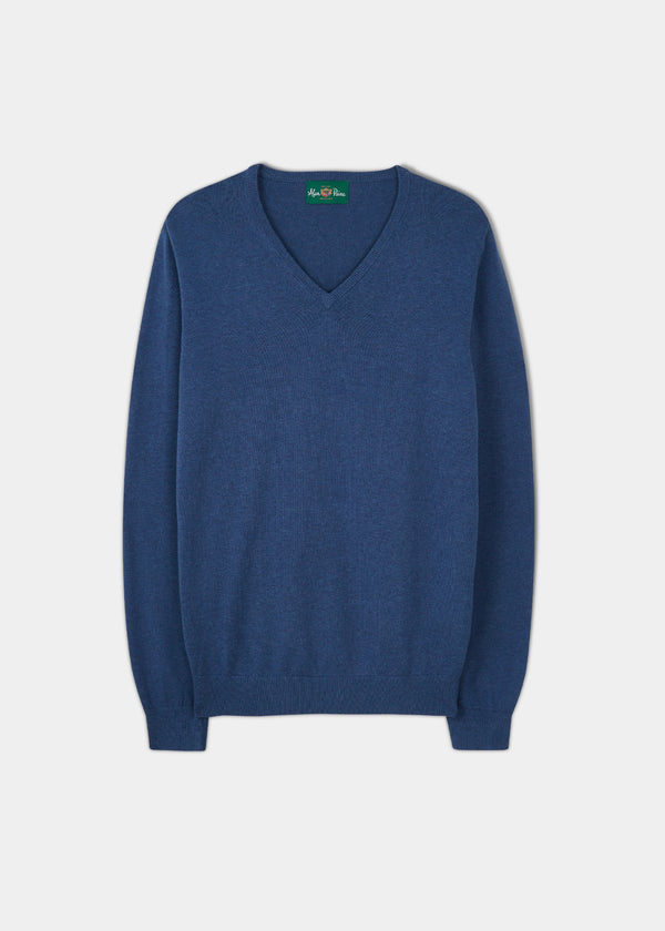 alan paine Rothwell Cotton Cashmere Jumper In Indigo
