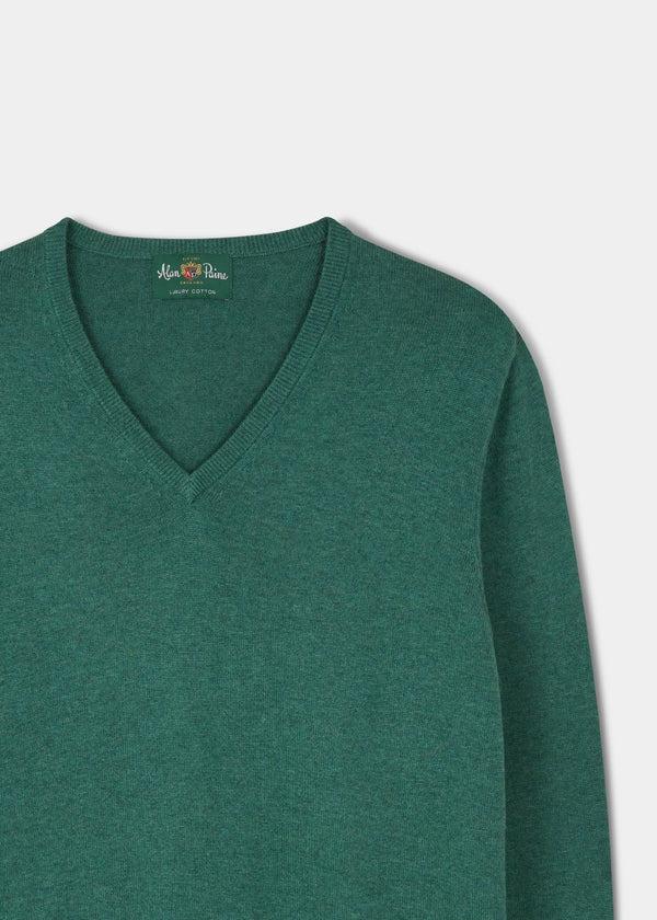 Alan Paine Rothwell Cotton Cashmere Jumper In Moorland