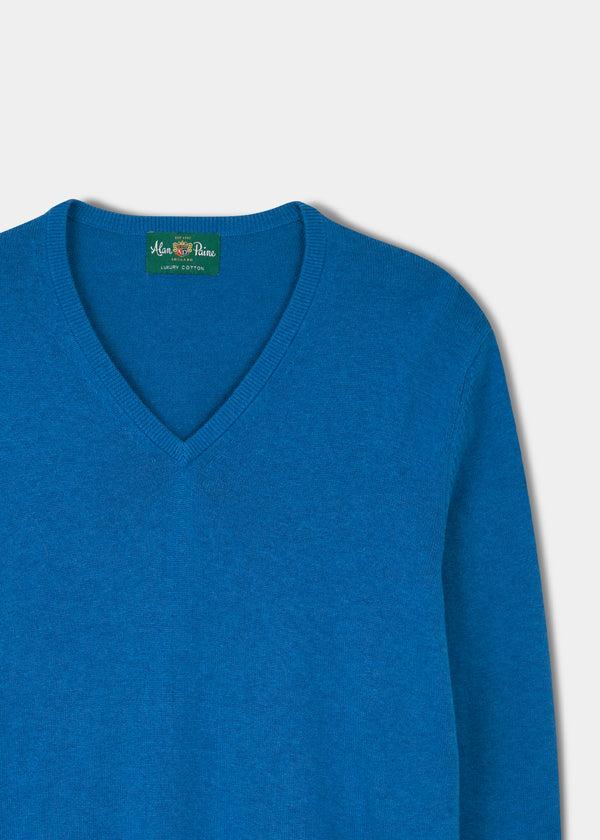 Alan Paine Rothwell Cotton Cashmere Jumper In Regatta