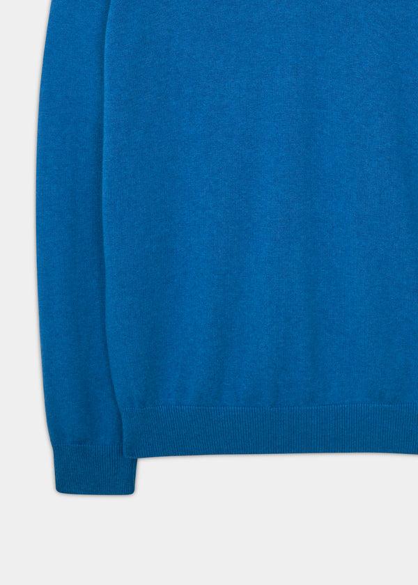 Alan Paine Rothwell Cotton Cashmere Jumper In Regatta