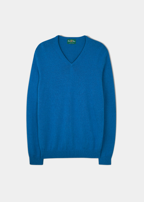 alan paine Rothwell Cotton Cashmere Jumper In Regatta