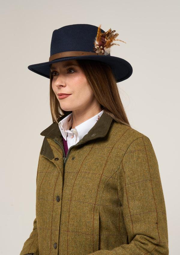 Alan Paine Rutland Ladies Tweed Waterproof Shooting Coat In Cypress