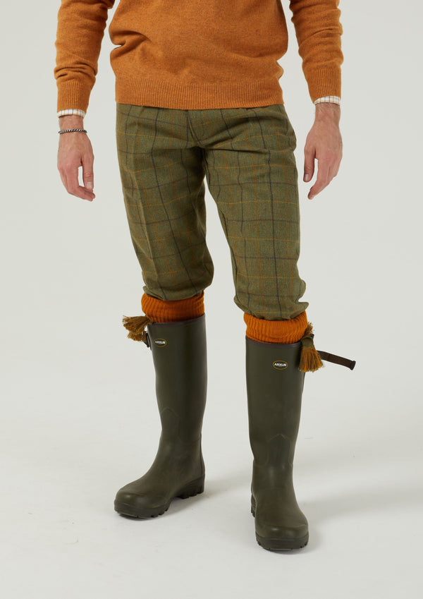 Alan Paine Rutland Men's Tweed Shooting Breeks In Dark Moss