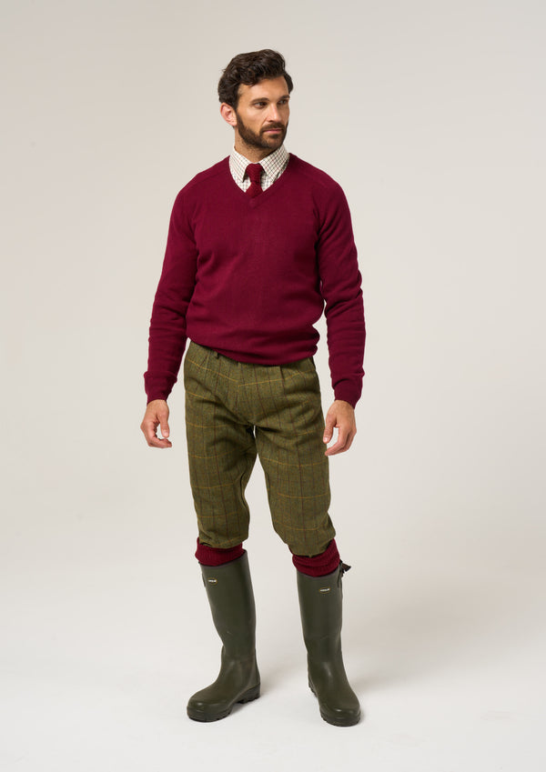 Alan Paine Rutland Men's Tweed Shooting Breeks In Green Ash