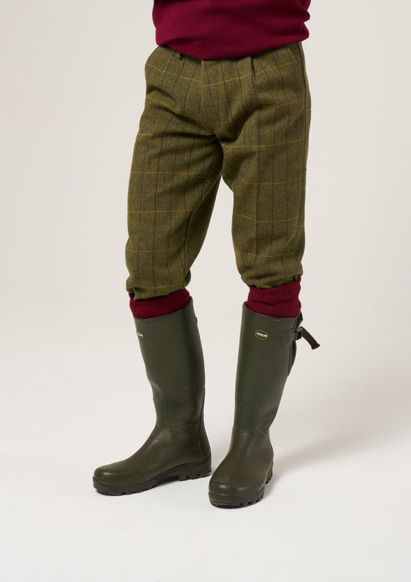 Alan Paine Rutland Men's Tweed Shooting Breeks In Green Ash