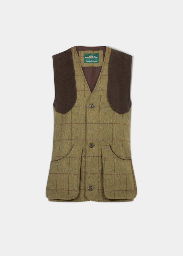 alan paine Rutland Men's Tweed Shooting Waistcoat In Lichen - Shooting Fit