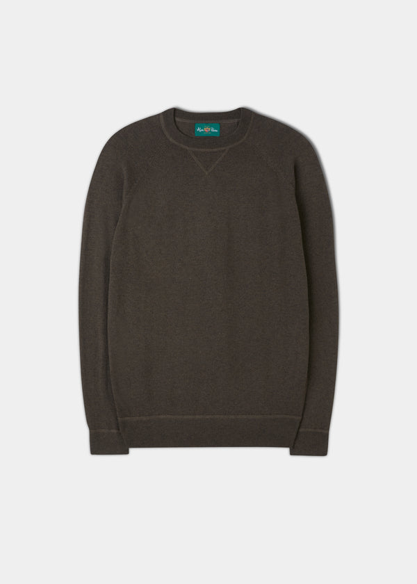 alan paine Saddington Cotton Merino Crew Neck Sweatshirt In Seaweed