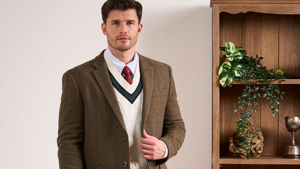 Alan Paine Sandridge Cable Knit Cricket Jumper In Ecru & AP Green