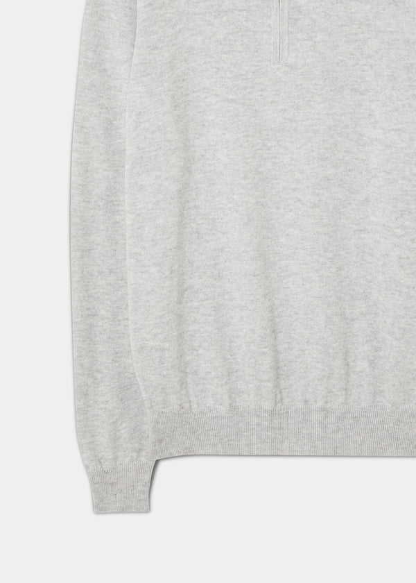 Alan Paine Selhurst Cotton Cashmere 1/4 Zip Jumper In Dove