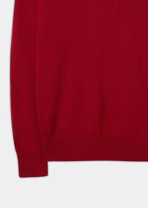 Alan Paine Selkirk Cashmere Jumper In Ruby - Classic Fit