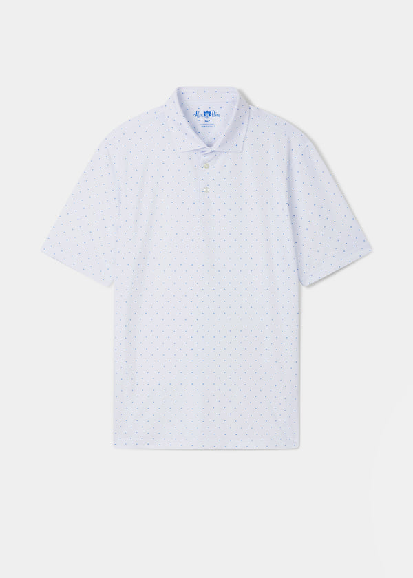 alan paine Shalford Performance Polo Shirt with Blue Print Design