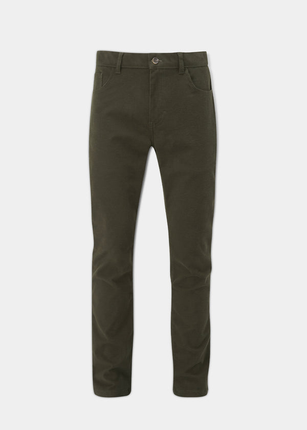 alan paine Southoak Moleskin Men's Trousers In Olive - Regular Fit