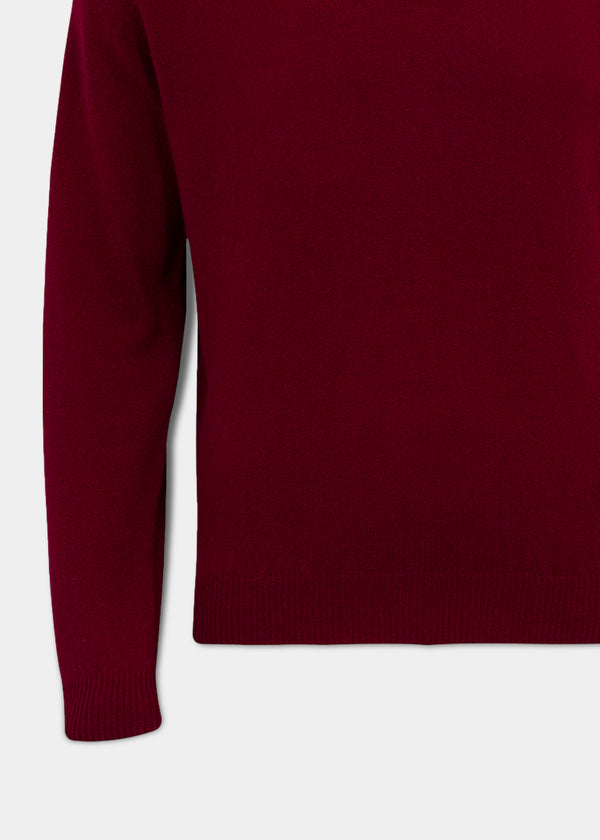 Alan Paine Streetly Men's V Neck Jumper In Bordeaux - Classic Fit