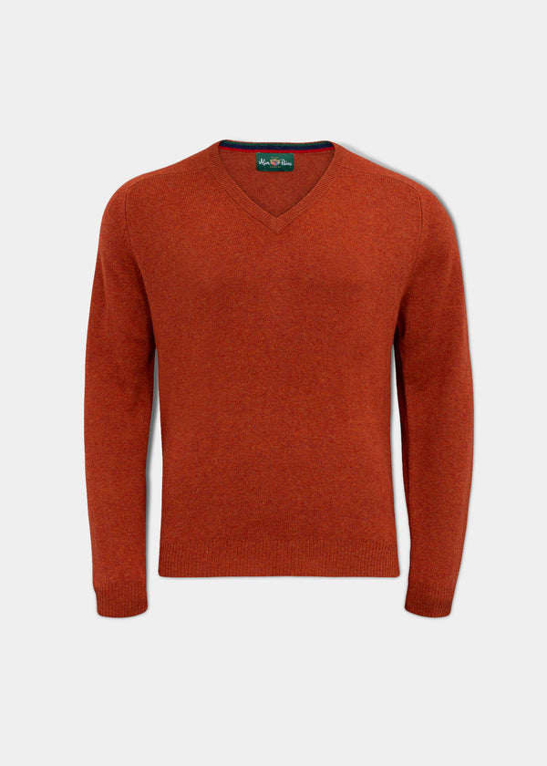 alan paine Streetly Men's V Neck Jumper In Tiger - Classic Fit