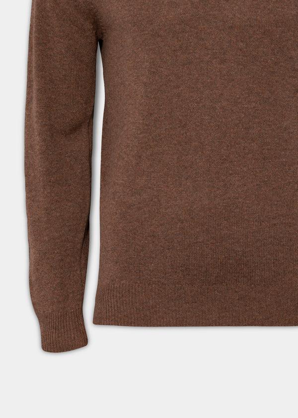 Alan Paine Streetly Men's V Neck Jumper In Tobacco - Classic Fit