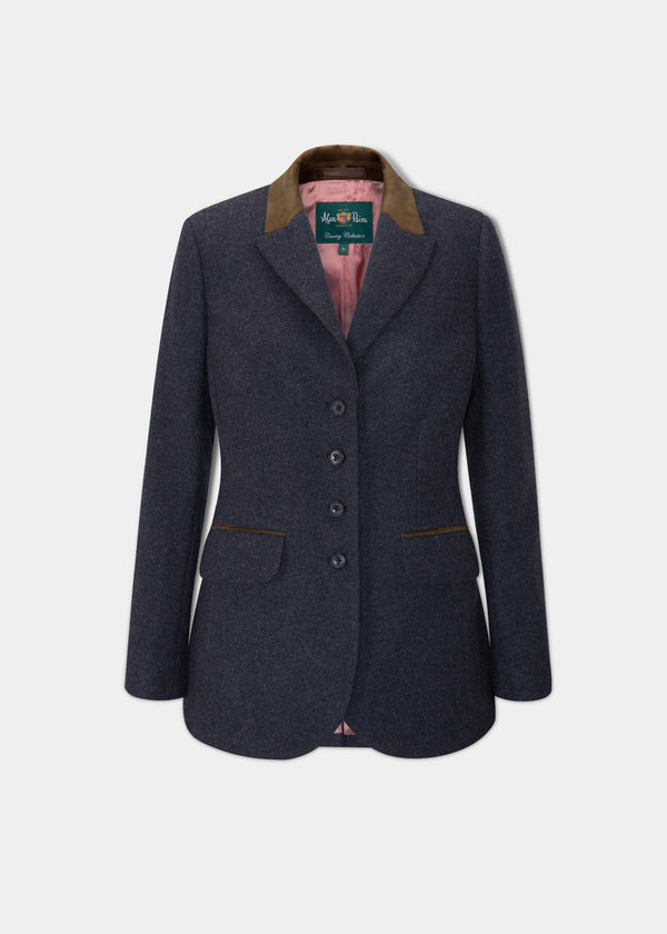 alan paine Surrey Ladies Tweed Blazer In Blue - Regular Fit alan paine Surrey Ladies Tweed Blazer In Blue - Regular Fit