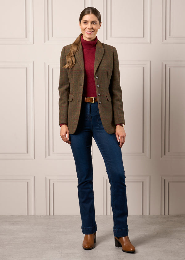 Alan Paine Surrey Ladies Tweed Blazer In Hemlock - Regular Fit