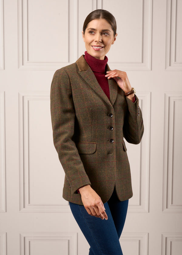 Alan Paine Surrey Ladies Tweed Blazer In Hemlock - Regular Fit