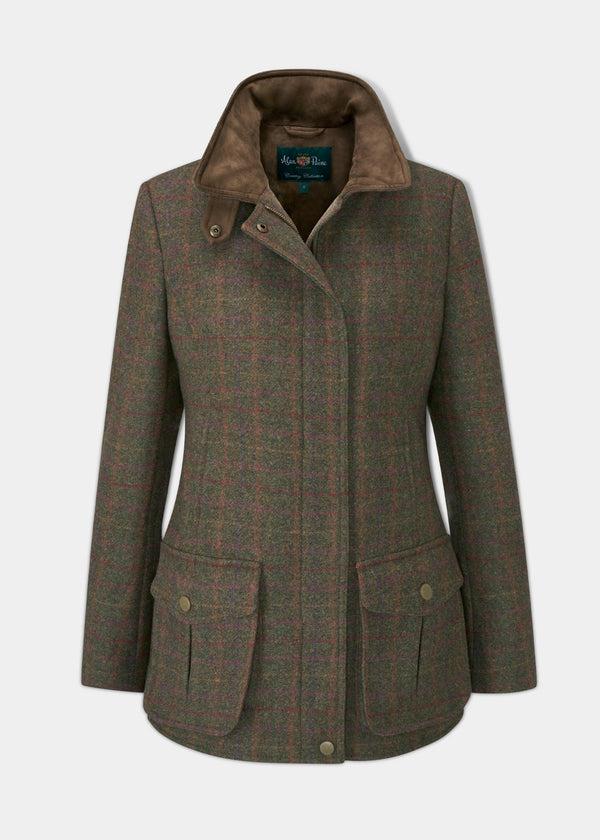 alan paine Surrey Ladies Tweed Coat In Hemlock - Regular Fit