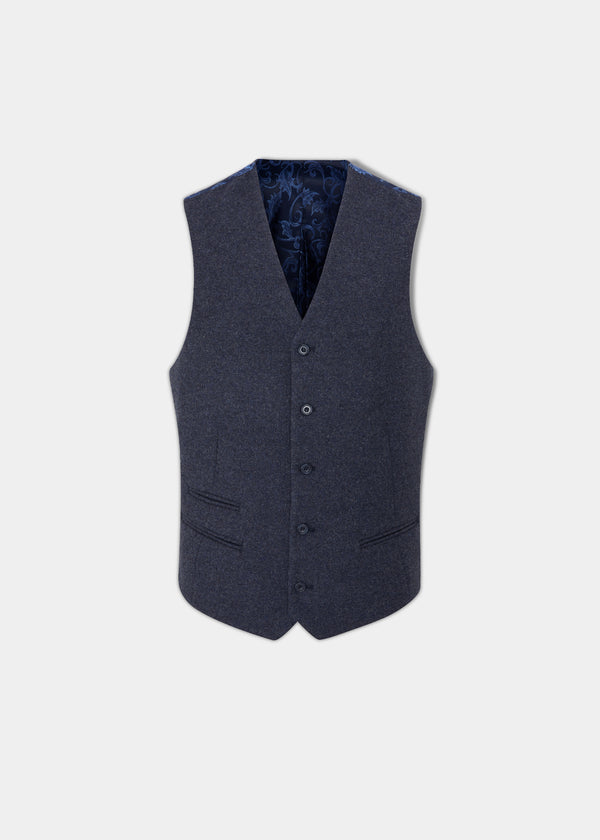 alan paine Surrey Men's Tweed Lined Country Waistcoat In Blue - Regular Fit alan paine Surrey Men's Tweed Lined Country Waistcoat In Blue - Regular Fit