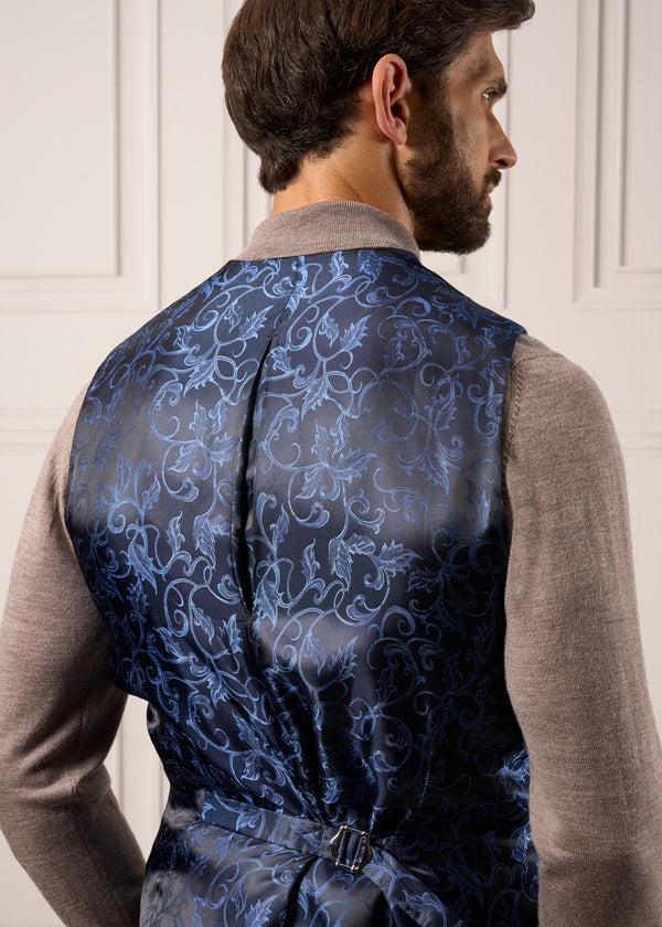 Alan Paine Surrey Men's Tweed Lined Country Waistcoat In Bramble - Regular Fit