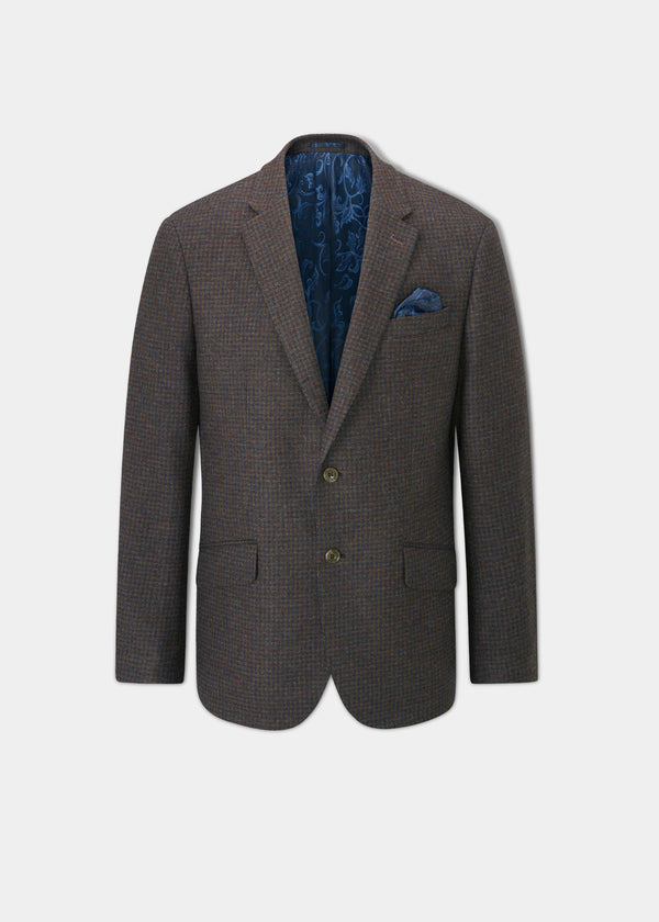 alan paine Surrey Tweed Lined Blazer In Bramble - Regular Fit