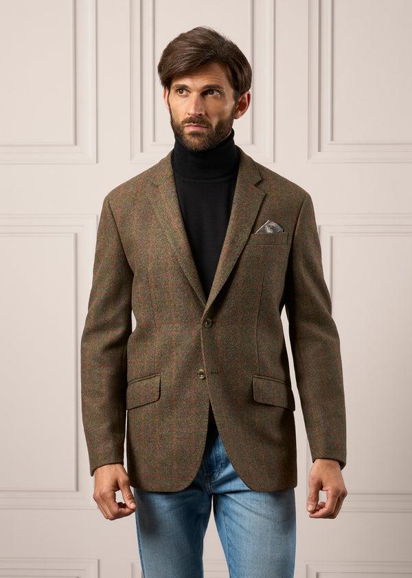 Alan Paine Surrey Tweed Lined Blazer In Hemlock - Regular Fit