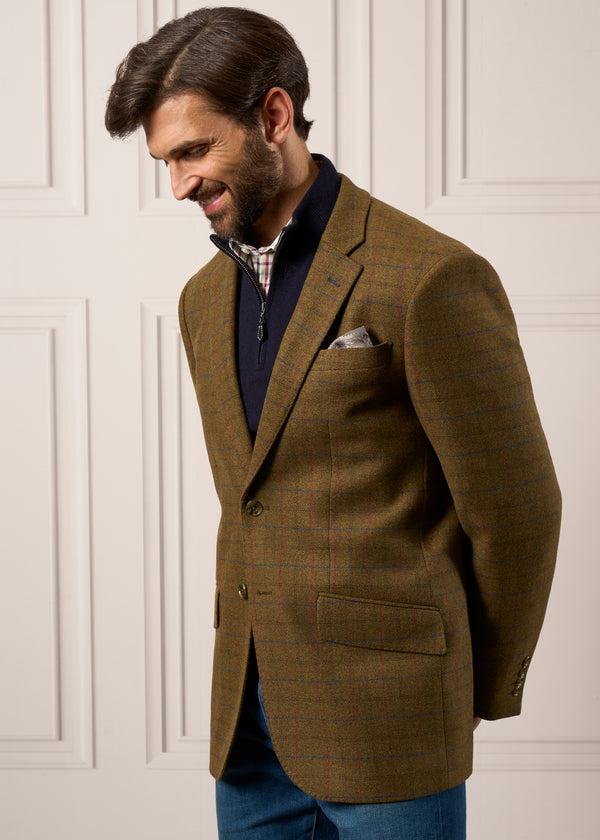 Alan Paine Surrey Tweed Lined Blazer In Moor - Regular Fit