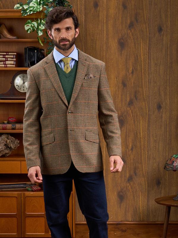 Alan Paine Surrey Tweed Lined Blazer In Sycamore - Regular Fit