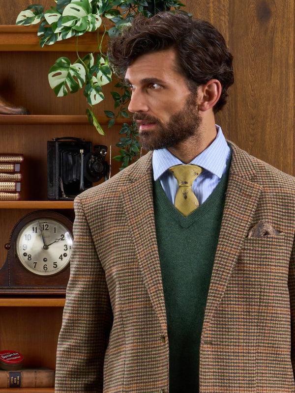Alan Paine Surrey Tweed Lined Blazer In Sycamore - Regular Fit