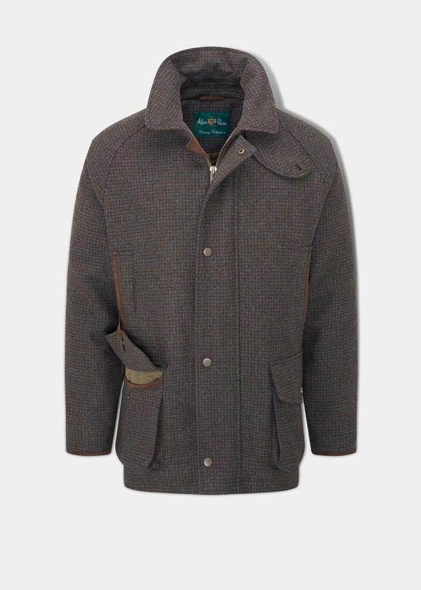 alan paine Surrey Waterproof Tweed Coat In Bramble - Shooting Fit