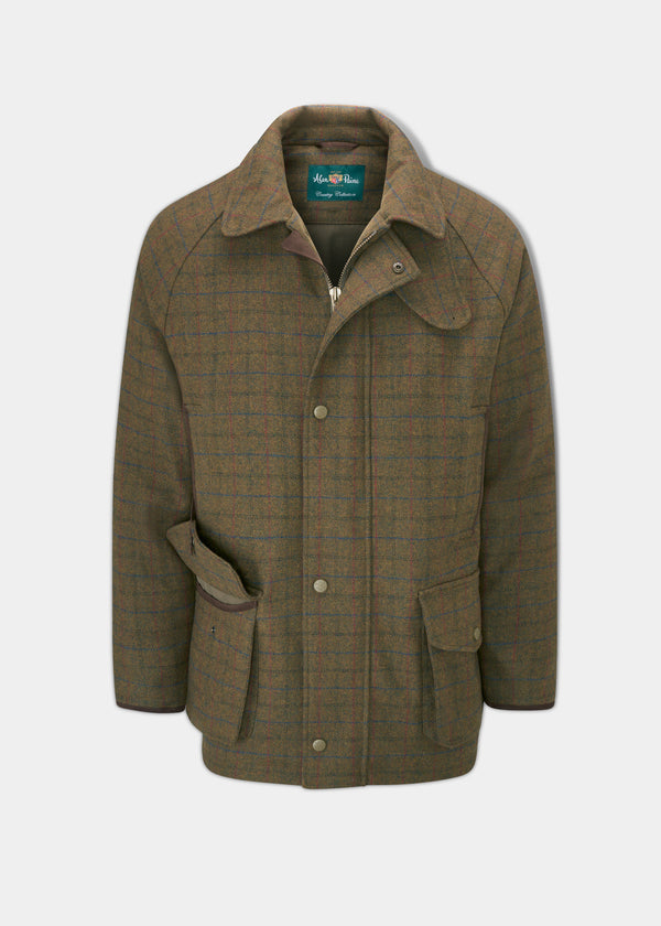 alan paine Surrey Waterproof Tweed Coat In Moor - Shooting Fit