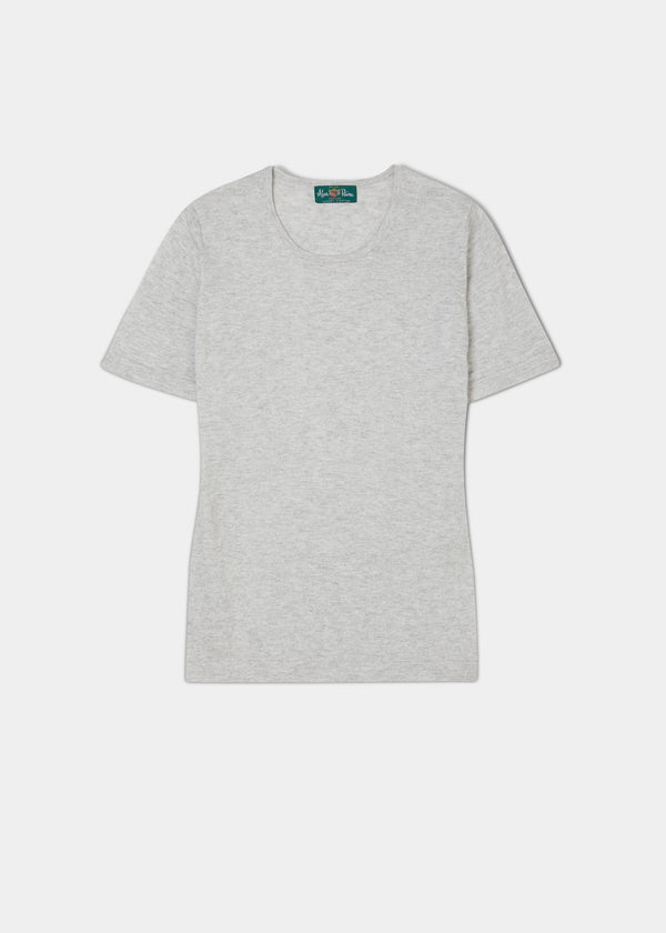 alan paine Victoria Ladies Cotton Cashmere T-Shirt In Dove