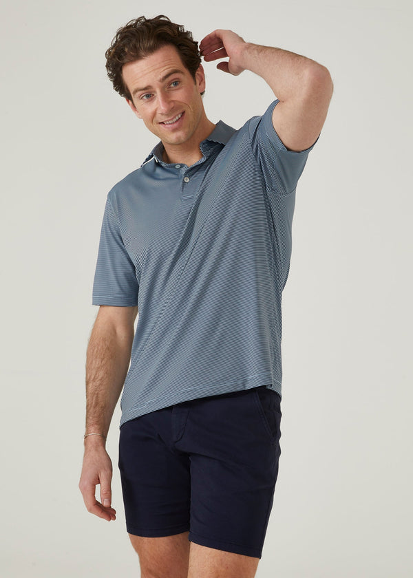 Alan Paine Waterbeach Striped Polo Shirt In Navy - Sports Fit