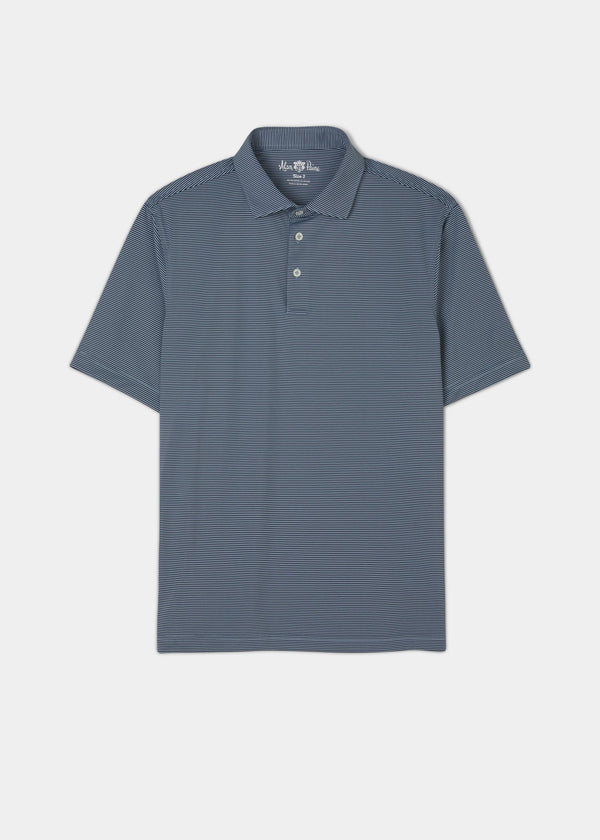 alan paine Waterbeach Striped Polo Shirt In Navy - Sports Fit