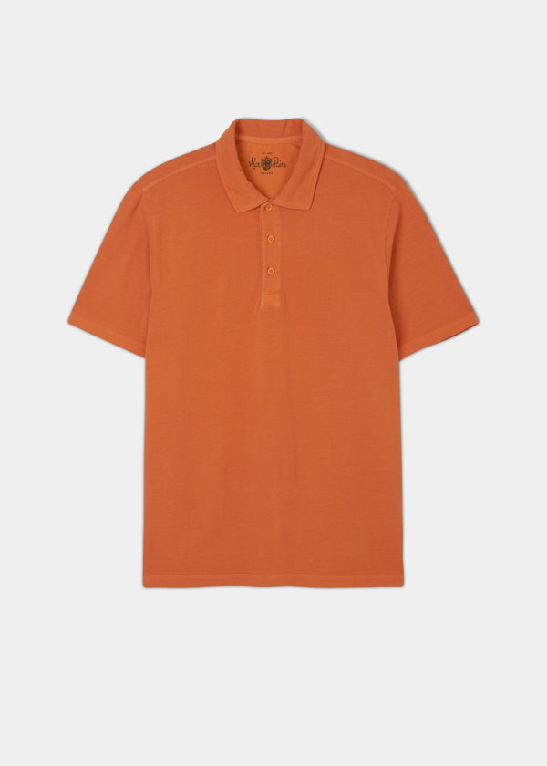 alan paine Weymouth Washed Effect Polo Shirt In Amber
