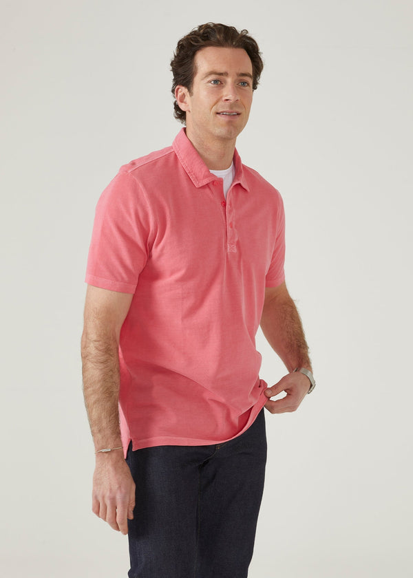 Alan Paine Weymouth Washed Effect Polo Shirt In Calypso