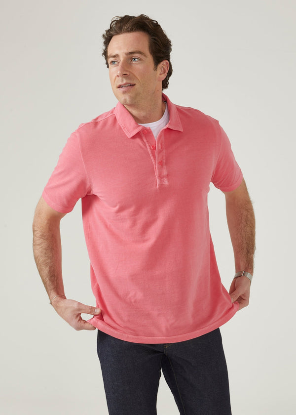 Alan Paine Weymouth Washed Effect Polo Shirt In Calypso