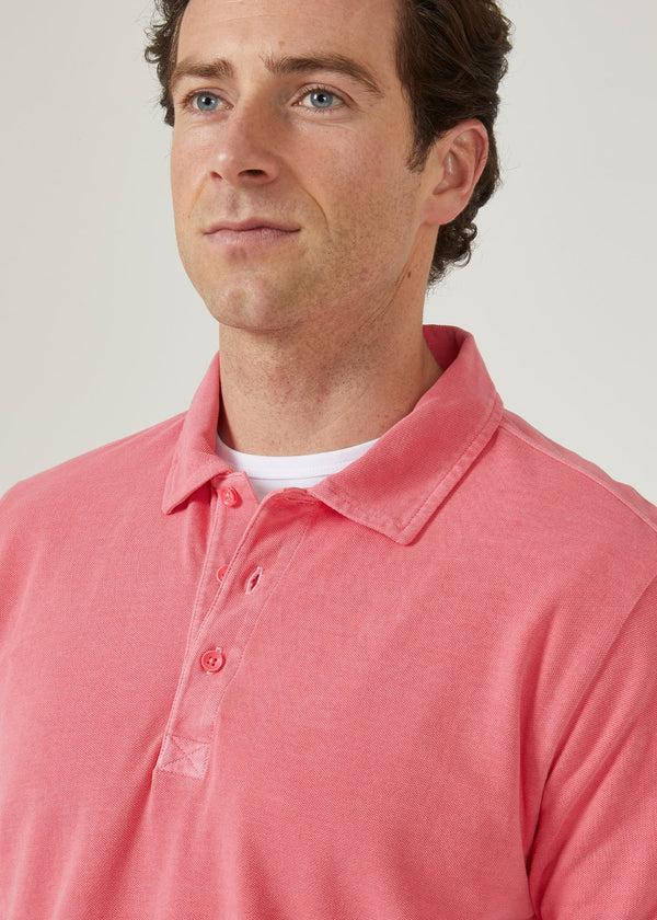 Alan Paine Weymouth Washed Effect Polo Shirt In Calypso