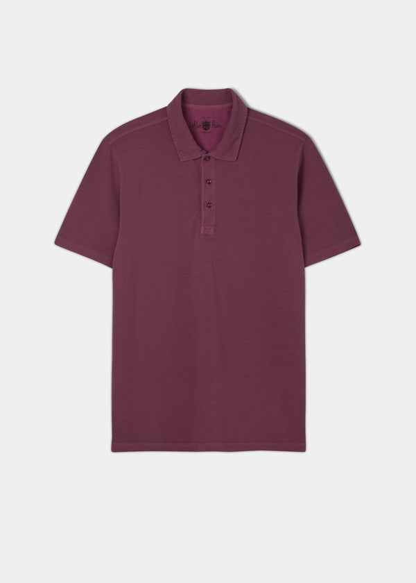 alan paine Weymouth Washed Effect Polo Shirt In Claret