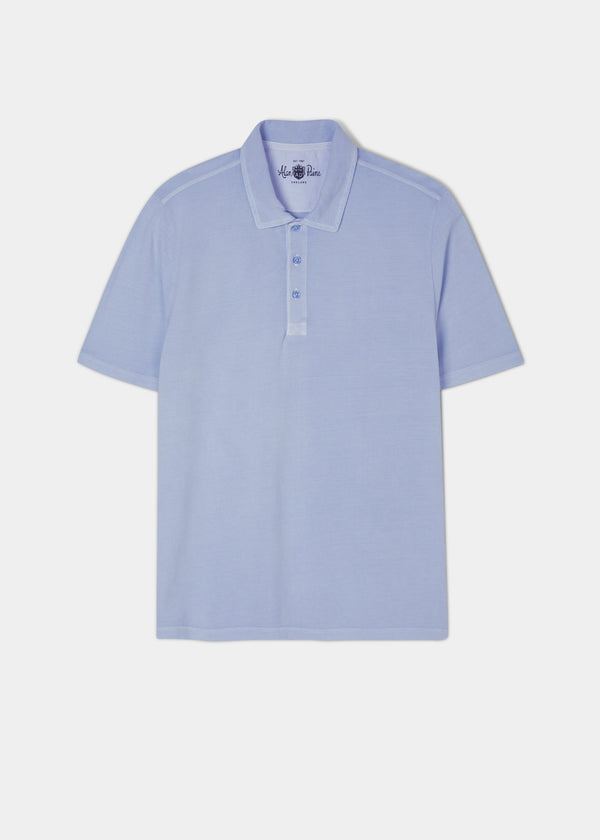 alan paine Weymouth Washed Effect Polo Shirt In Light Blue