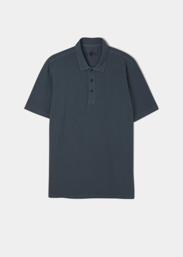alan paine Weymouth Washed Effect Polo Shirt In Navy