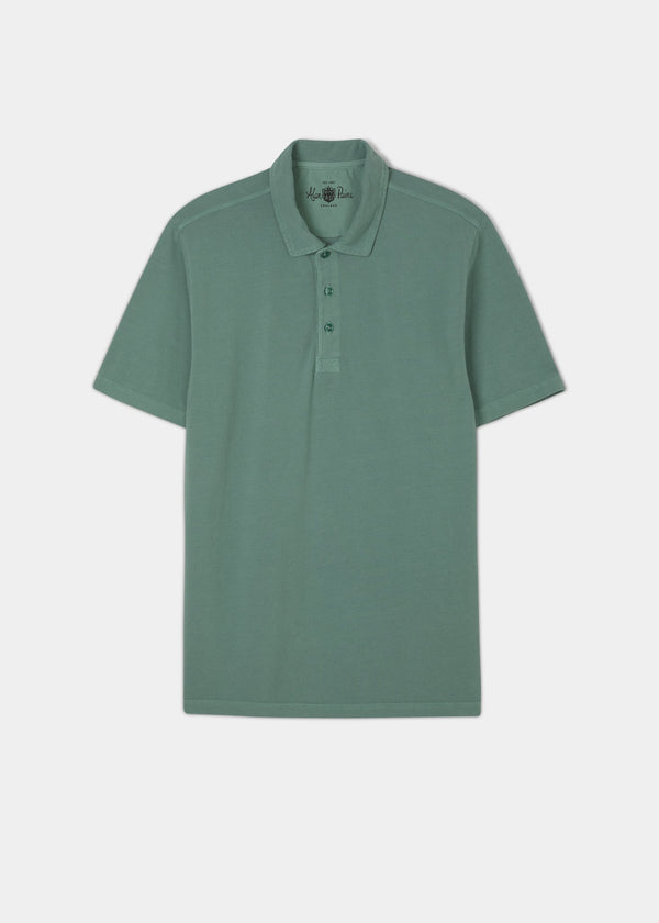 alan paine Weymouth Washed Effect Polo Shirt In Pine